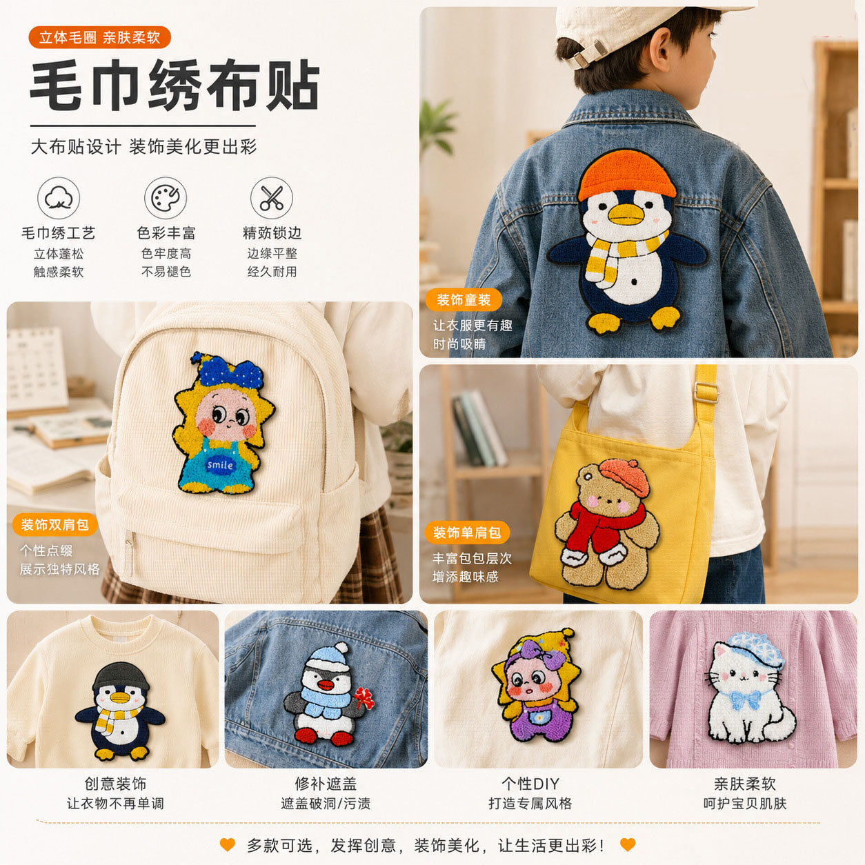 2026新款卡通动物布贴企鹅
