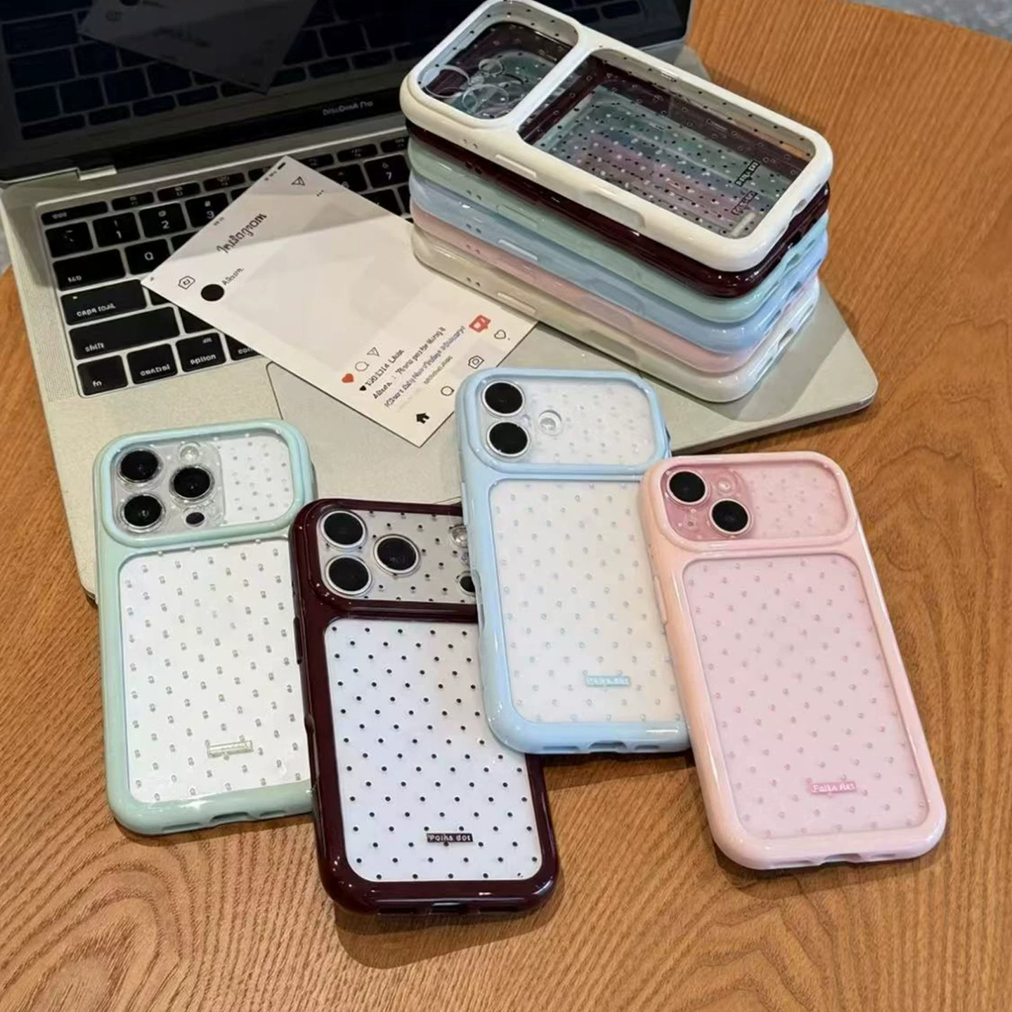 新男女个性透明小波点适用iPhone18promax手机壳苹果17/16plus/15可爱ins风14亚克力13防摔华为vivo小米oppo