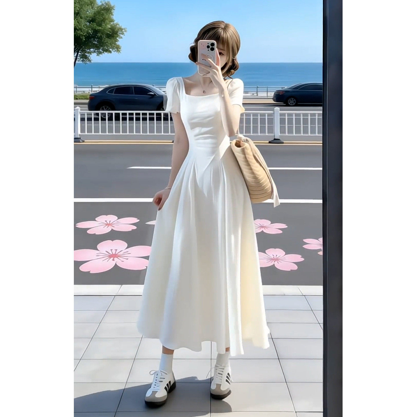 早春漂亮法式小个子初恋白色连衣裙子女2026新款夏季海边度假长裙
