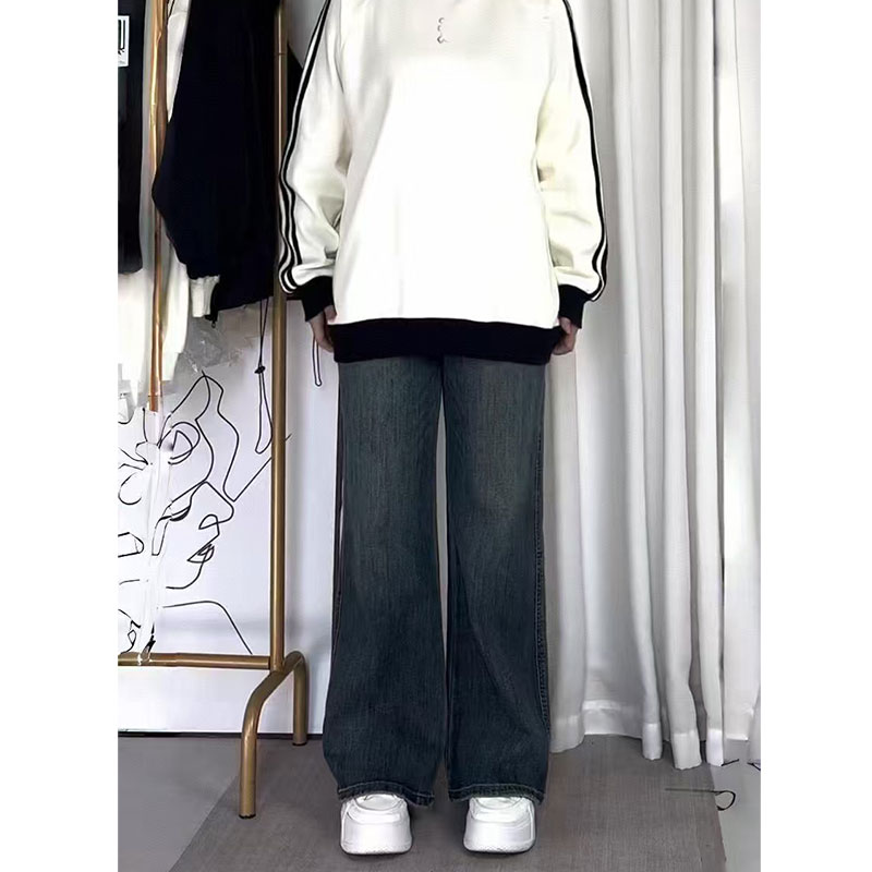 微喇牛仔裤女2026新款大尺码女装胖mm窄版直筒遮胯显瘦梨型身材裤