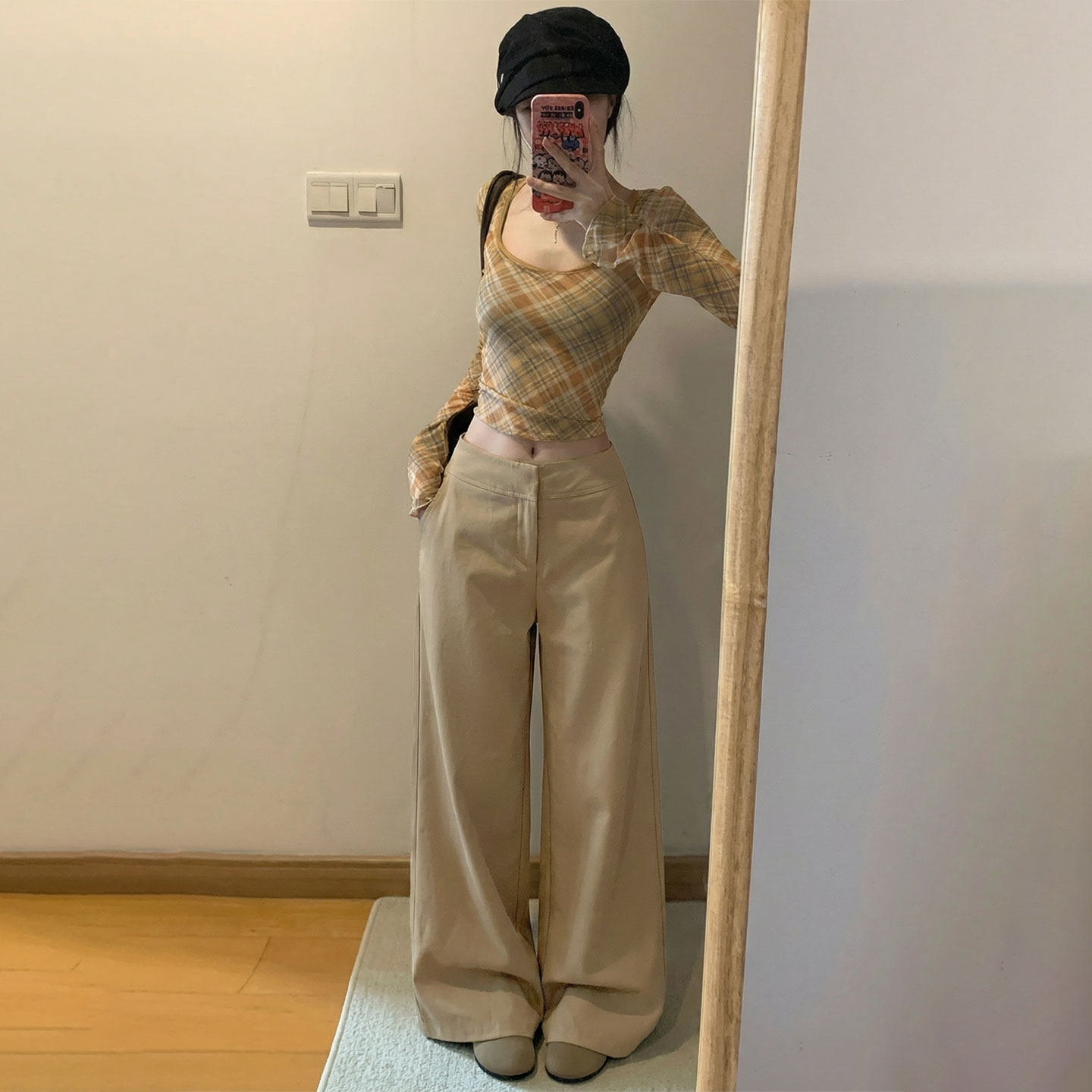 阔腿裤女裤2026新款春秋老钱风垂坠感休闲小个子窄版直筒西装裤子