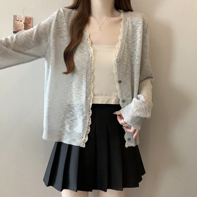 黄色薄款竹节棉针织开衫外套女2026夏季大码胖mm外搭防晒罩衫上衣