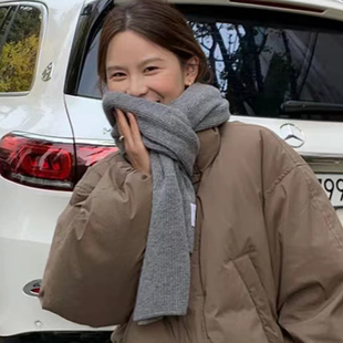 WXLSTUDIO吾小历同款围巾女冬季高级感韩版百搭保暖羊绒混纺围脖