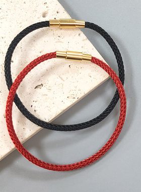 防水钢丝绳红绳手链可穿珠手绳