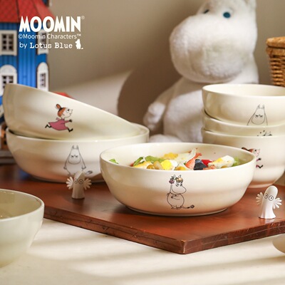 芬兰moomin姆明盘子菜盘家用2026新款陶瓷盘深盘拉面碗大号碗盘