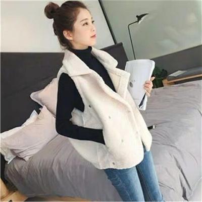 秋冬季新款品牌女装外贸尾单尾货特价捡漏新坎肩外穿短羊羔毛马甲