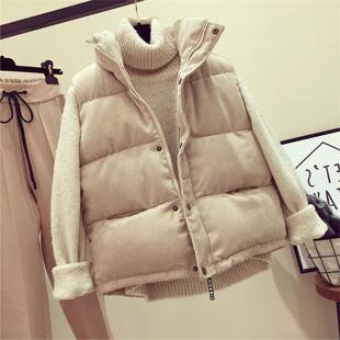 秋冬季新款清仓捡漏专柜撤回尾单大牌外贸羽绒棉马甲女短灯芯绒马