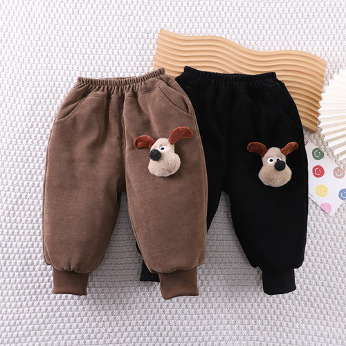 男童长裤木棉绒加厚棉裤冬季衣服