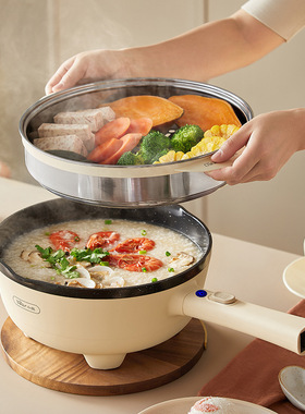 小熊电炒锅一体式DCG-S28E1家用多功能电炒菜锅不粘锅煎炒煮烹饪