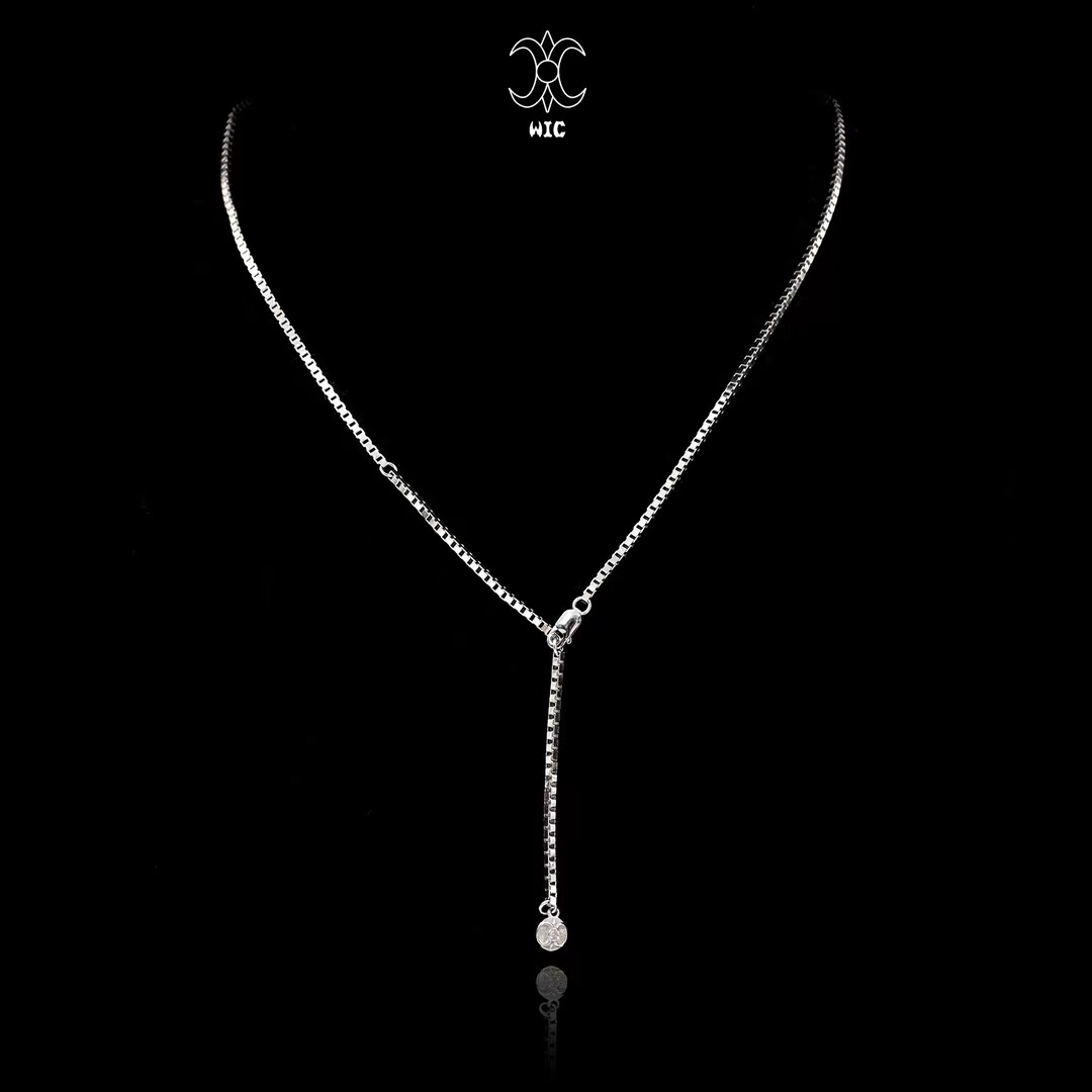 WIC925银盒子链男女简约