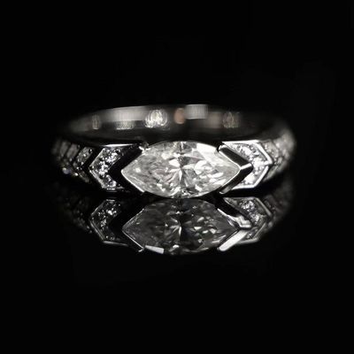 WIC男女同款925银莫桑嘻哈风戒指