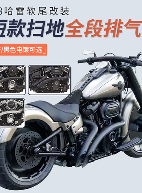 Bassani巴萨尼适用于哈雷软尾肥仔突破者街霸路威S排气扫地全段黑