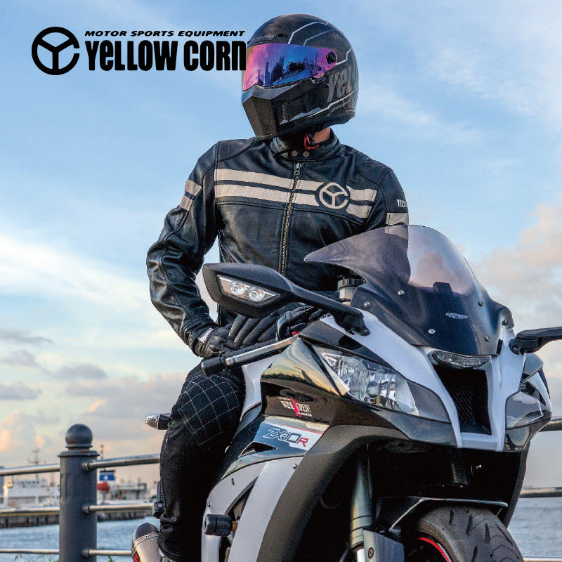 YELLOWCORN适用于哈雷印第安凯旋拿铁复古骑行皮衣秋冬护具骑行服