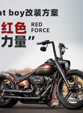 适用于哈雷肥仔改装方案红色力量RED FORCE动感运动风格改装案例
