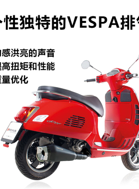 奥地利REMUS适用于维斯帕VESPA GTS 300改装黑色全段狼头排气管