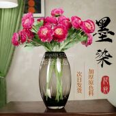 墨染大龙蛋 原色料烟灰加厚水晶玻璃花瓶水养鲜切花玫瑰百合摆件