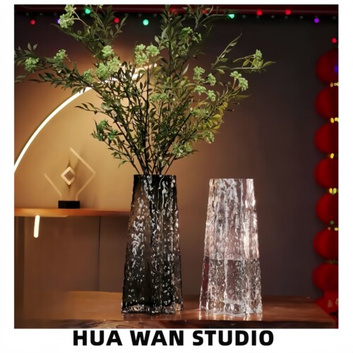 冰川造型琉璃花瓶蓝色手工花瓶