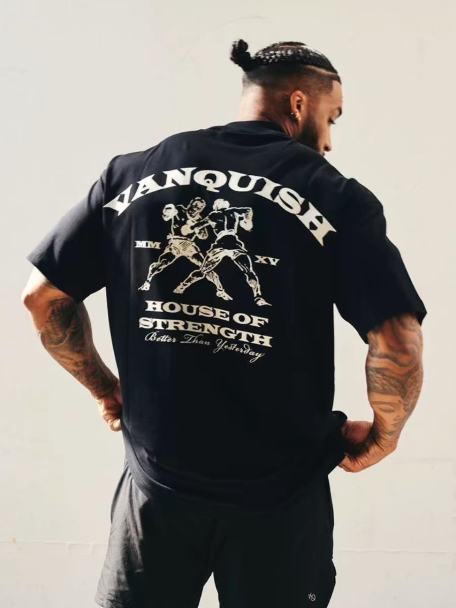 thumbnail for Heavyweight 260g Punch Vanquish Power VQ Sport Loose Breathable Fitness Short Sleeve T-Shirt