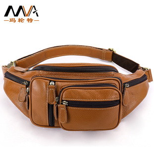 waist bags真皮男士腰包户外休闲牛皮斜挎胸包油蜡皮复古男包8336