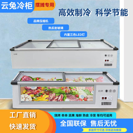 冷柜商用卧式烧烤冷藏保鲜展示柜小型三轮车摆摊户外移动点菜柜