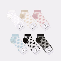 Hàn Quốc ins mùa hè siêu mỏng gợi cảm thịt polka dot vớ nữ vớ thủy triều Nhật Bản polka dot vớ thủy tinh thoáng khí - Vớ vớ chân