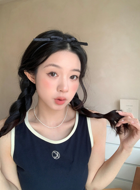 芭比缎带蝴蝶结发箍女在逃公主头饰细款外出头箍气质网红可爱百搭