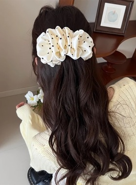 褶皱云朵泡泡波点香蕉夹一字夹女春夏马尾扭扭夹碎花甜美抓夹发饰
