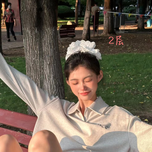 26度晚风法式蕾丝花边发圈大肠圈仙女绑头发皮筋扎发绳发饰