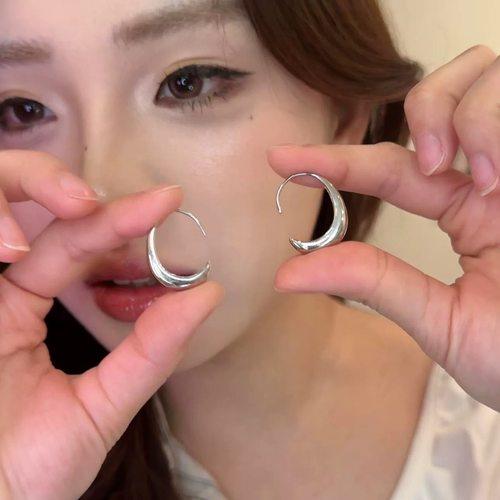 冷淡风水滴C型几何耳钩女轻奢高级感小众气质耳环2025年新款爆款