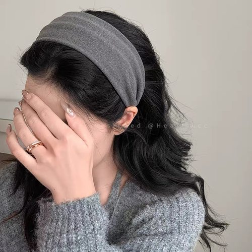 26度晚风简约ins纯色宽边发带高颅顶白色发箍女运动健身头饰发饰