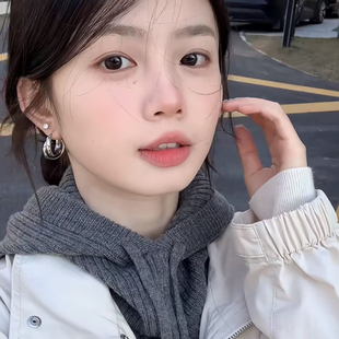 26度晚风双层圆圈耳环女新款爆款耳钉小众设计高级感独特气质耳饰