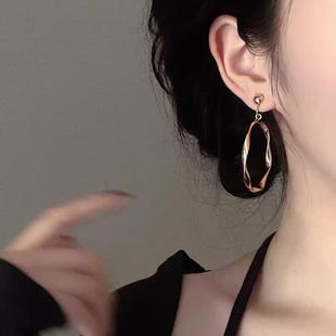 26度晚风|复古圆圈耳环 气质冷淡风简约耳钉无耳洞蚊香盘耳夹