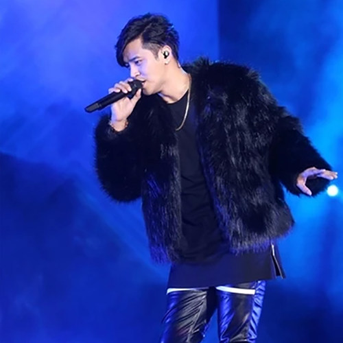 小猪罗志祥狐狸毛短外套棉大衣