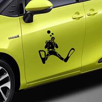 Scuba diver car stickers Luggage handle box decoration DIY trendy black and white body, door and window stickers thumbnail 4