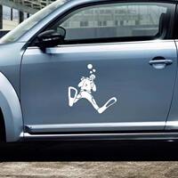 Scuba diver car stickers Luggage handle box decoration DIY trendy black and white body, door and window stickers thumbnail 3