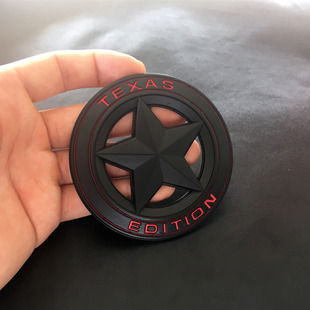 适用吉普五角星车标贴 牧马人自由客金属车贴侧标尾标改装装饰贴