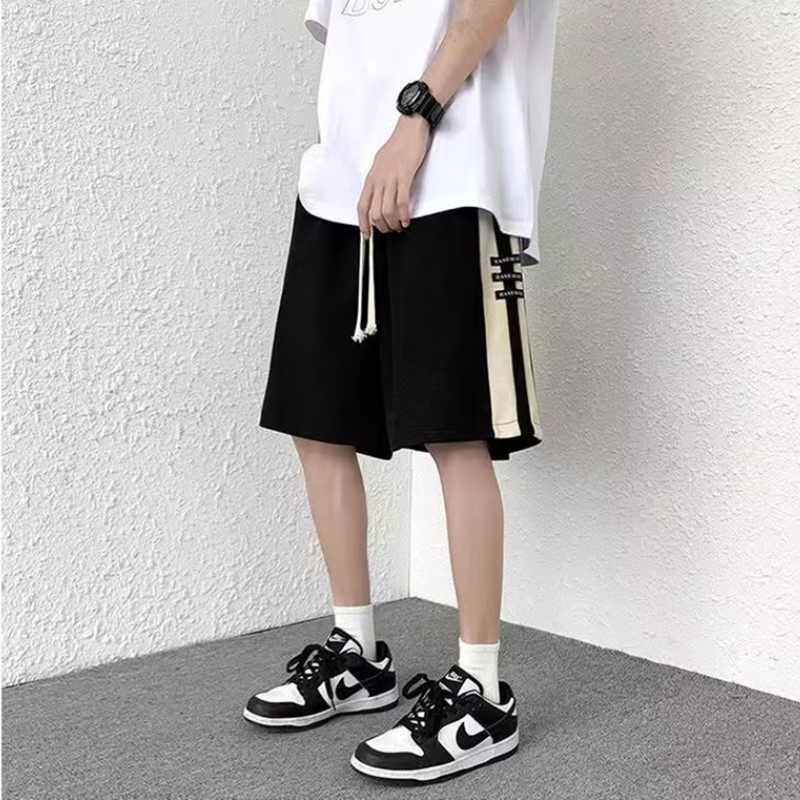 清仓捡漏短裤男夏季薄款潮牌休闲五分裤宽松直筒沙滩华夫格运动裤