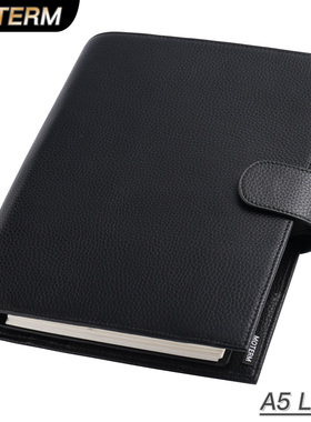 Moterm Luxe A5大环活页手帐本荔枝纹头层牛皮商务笔记本记事计划