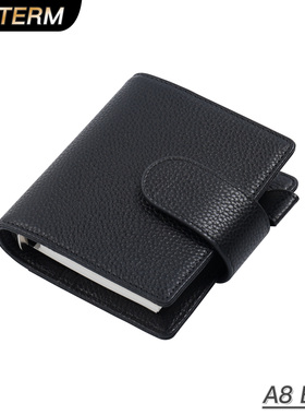 Moterm简约风活页本A8/M5加宽尺寸手帐本荔枝纹牛皮记事本Elite