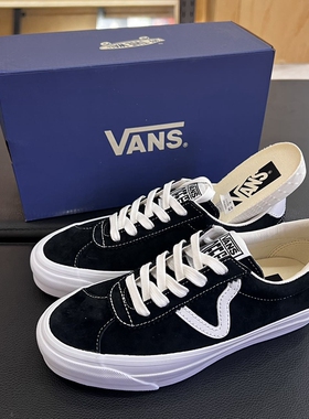 新款Vans Sport 73经典黑白麂皮男女款板鞋低帮休闲鞋VN000CR1BA2