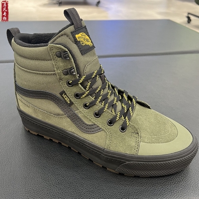 VANS军绿色男女登山鞋户外鞋