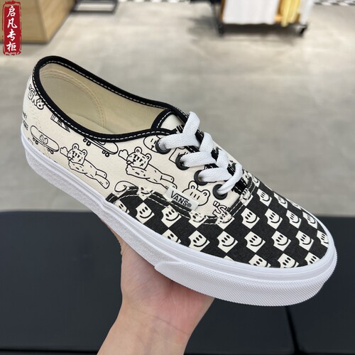 VANS范斯黑白笑脸图案男女鞋