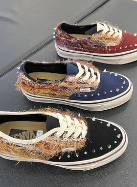 VANS AUTHENTIC黑色红色铆钉低帮男女鞋休闲鞋板鞋VN000DB8BML