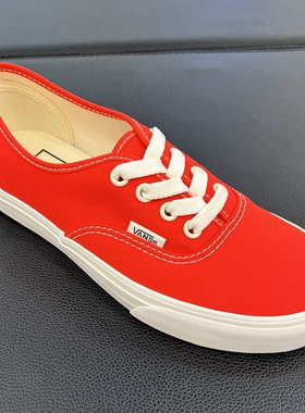 新品VANS AUTHENTIC红色低帮男女款帆布鞋休闲鞋板鞋VN000D6GH2D
