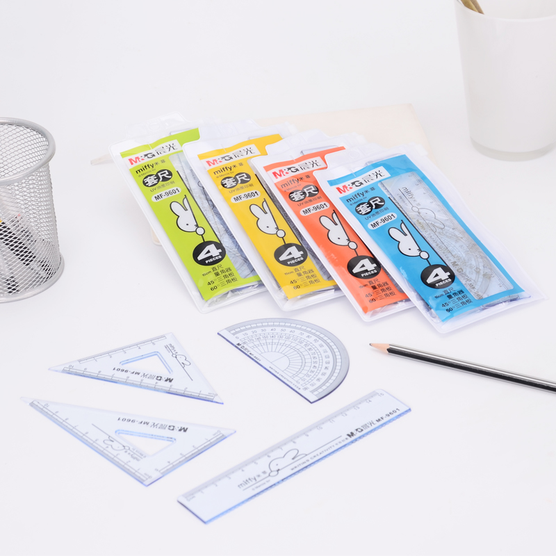 晨光学生文具套尺 塑料直尺三角尺量角器考试用尺子套装 MF9601