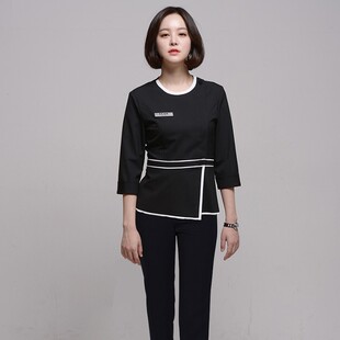 新款显瘦美容院美容师工作服套装SPA养生会所女足疗技师足浴技师