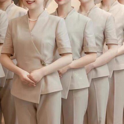 足浴技师工作服女高端美容院养生馆气质套装工装采耳沐足按摩工衣