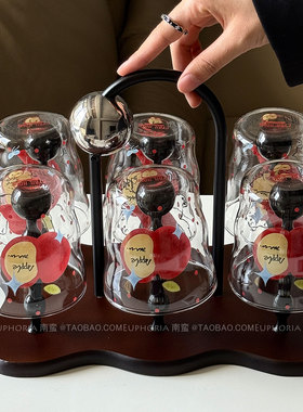 春夏果趣狗狗耐高温家用客厅待客喝水杯套装杯具茶杯果汁杯牛奶杯