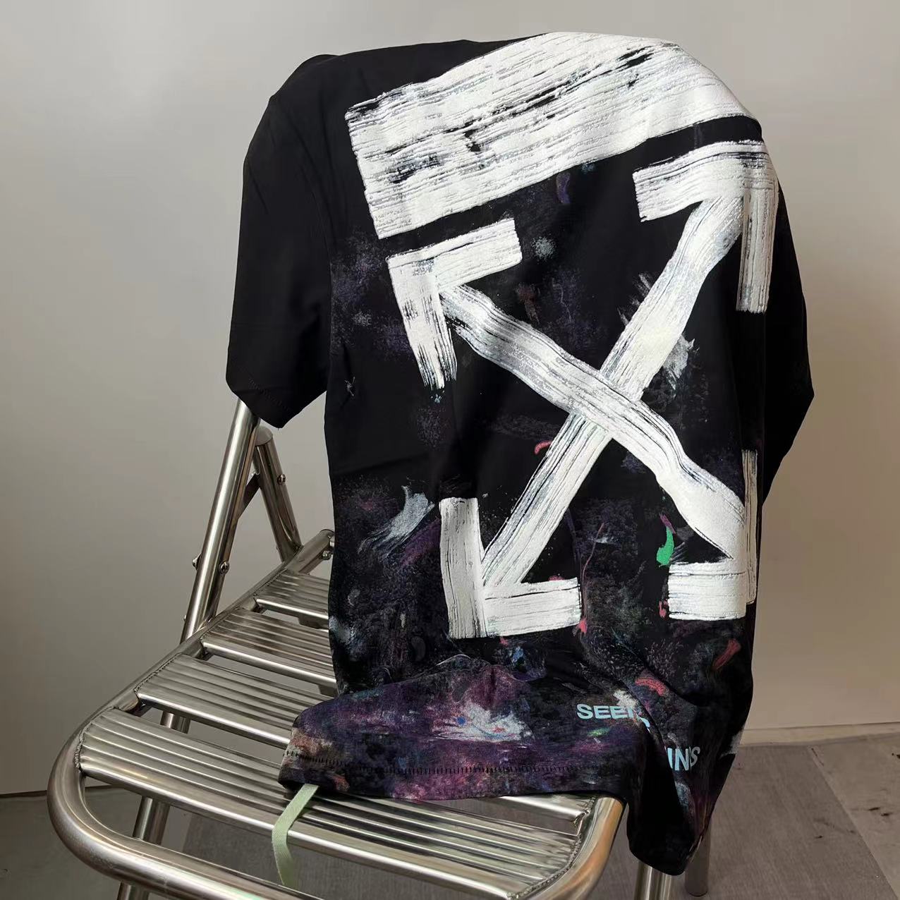 高仿off-white短袖粉涂鸦 _off white2019短袖-第2张图片-潮百科