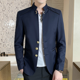主推爆款商务休闲立领单西外套中山装1217--2-1901--P70，男装西服，星座1217-2
